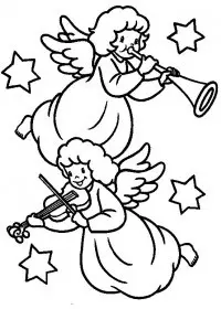 Fisă de colorat cu Craciun ingerasi de colorat p20