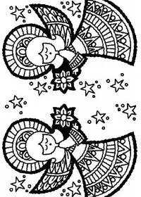 Fisă de colorat cu Craciun ingerasi de colorat p22