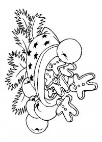 Fisă de colorat cu Craciun ornamente de colorat p13