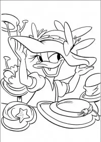 Fisă de colorat cu Daisy duck de colorat p03