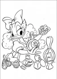 Fisă de colorat cu Daisy duck de colorat p07