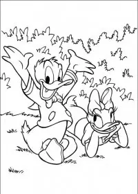 Fisă de colorat cu Daisy duck de colorat p14