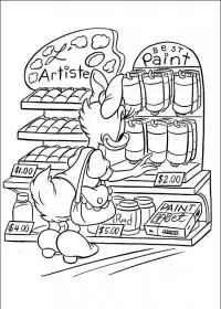 Fisă de colorat cu Daisy duck de colorat p18
