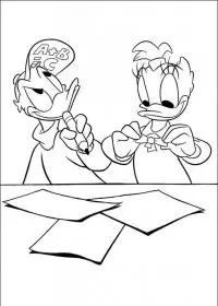 Fisă de colorat cu Daisy duck de colorat p26