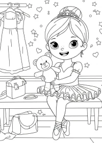 Balerină de colorat