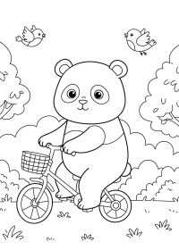 Fișă cu ursul panda de colorat p1