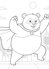 Fișă cu ursul panda de colorat p2