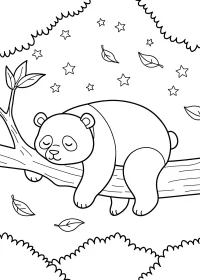 Fișă cu ursul panda de colorat p3