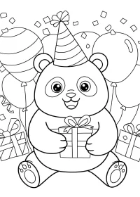 Fișă cu ursul panda de colorat p4