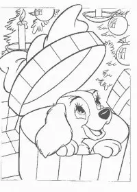 Fisă de colorat cu Doamna si vagabondul de colorat p03