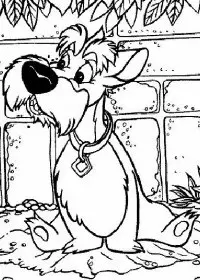 Fisă de colorat cu Doamna si vagabondul de colorat p10