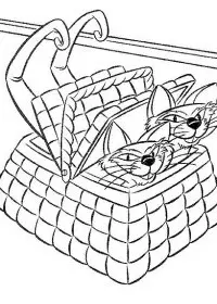 Fisă de colorat cu Doamna si vagabondul de colorat p13