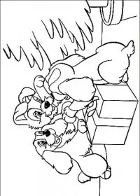 Fisă de colorat cu Doamna si vagabondul de colorat p20