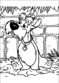 Fisă de colorat cu Doamna si vagabondul de colorat p42