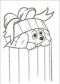 Fisă de colorat cu Doamna si vagabondul de colorat p43