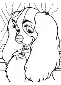 Fisă de colorat cu Doamna si vagabondul de colorat p45