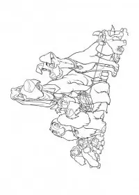 Fisă de colorat cu Doamna si vagabondul de colorat p51