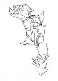 Fisă de colorat cu Doamna si vagabondul de colorat p52