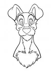 Fisă de colorat cu Doamna si vagabondul de colorat p57