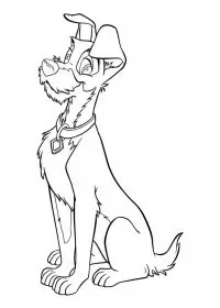 Fisă de colorat cu Doamna si vagabondul de colorat p58