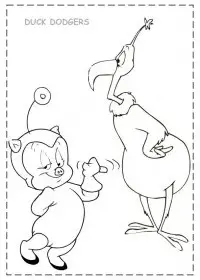 Fisă de colorat cu Duck dodgers de colorat p06