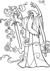 Fisă de colorat cu Excalibur de colorat p14