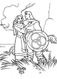 Fisă de colorat cu Excalibur de colorat p21