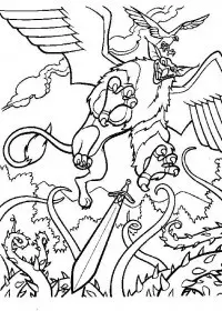 Fisă de colorat cu Excalibur de colorat p26