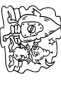 Fisă de colorat cu Extraterestrii de colorat p03