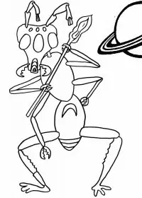 Fisă de colorat cu Extraterestrii de colorat p06