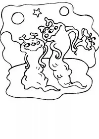 Fisă de colorat cu Extraterestrii de colorat p18