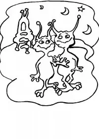 Fisă de colorat cu Extraterestrii de colorat p19