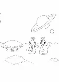 Fisă de colorat cu Extraterestrii de colorat p22