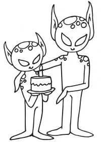 Fisă de colorat cu Extraterestrii de colorat p24