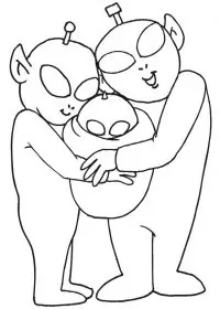 Fisă de colorat cu Extraterestrii de colorat p27