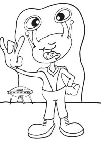 Fisă de colorat cu Extraterestrii de colorat p29