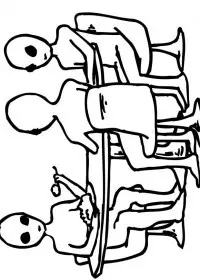 Fisă de colorat cu Extraterestrii de colorat p36