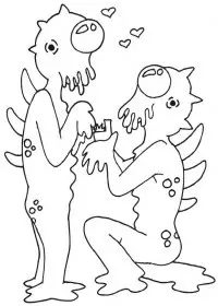 Fisă de colorat cu Extraterestrii de colorat p37