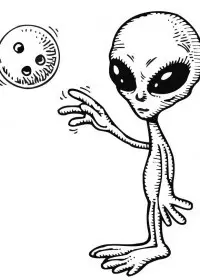 Fisă de colorat cu Extraterestrii de colorat p38