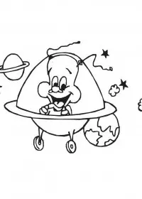 Fisă de colorat cu Extraterestrii de colorat p41