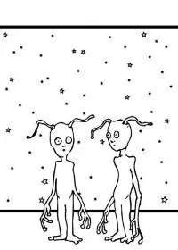 Fisă de colorat cu Extraterestrii de colorat p42