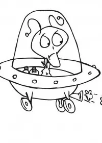 Fisă de colorat cu Extraterestrii de colorat p46