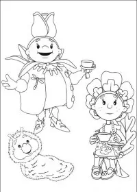 Fisă de colorat cu Fifi si floricelele de colorat p02