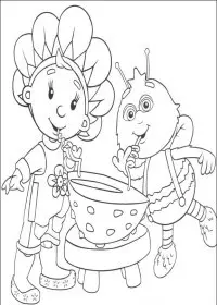 Fisă de colorat cu Fifi si floricelele de colorat p22