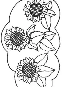 Fisă de colorat cu Floarea soarelui de colorat p06