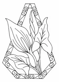 Fisă de colorat cu Flori cale de colorat p01