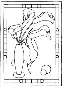 Fisă de colorat cu Flori cale de colorat p08