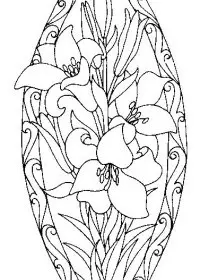 Fisă de colorat cu Flori crini de colorat p10