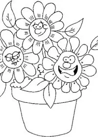 Fisă de colorat cu Flori de colorat p06
