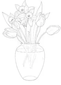 Fisă de colorat cu Flori de colorat p16